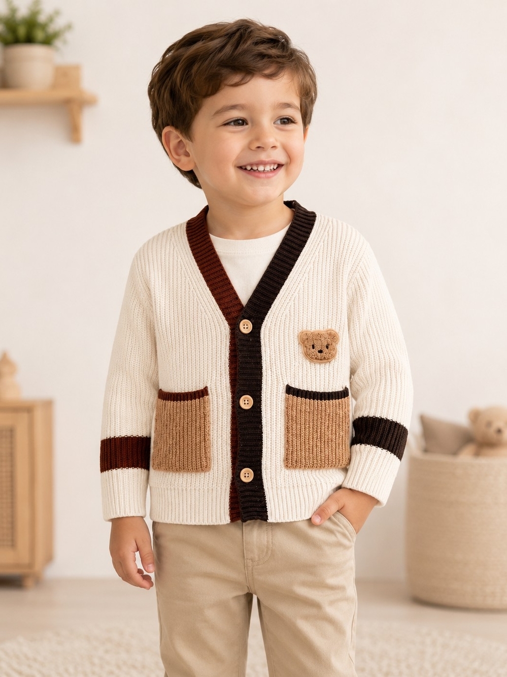 BABY GAP BEAR SWEATER CARDIGAN  SZ 4T